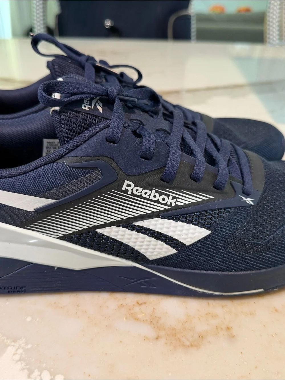 Reebok Nanox4 Training shoe Navy Athletic Sneakers with White Accents